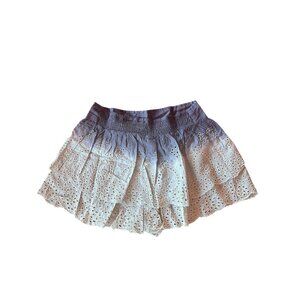 Raga XS Womens Blue Ombre Layered Lace Embroidered Mini Skort